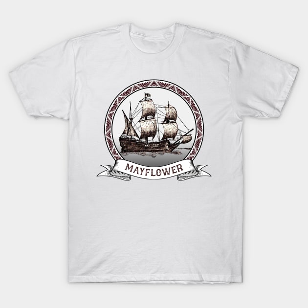 Mayflower Ship 400th Anniversary 1620- 2020 T-Shirt by Dhmsh